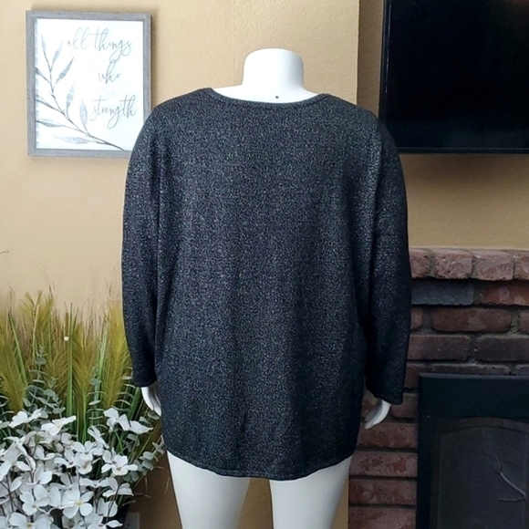 🆕️ AVENUE Black Metallic Thread Sweater SIZE: 26/28 - Picture 3 of 8